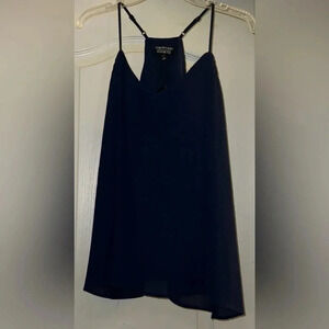Papermoom Beautiful Navy Blue Sleeveless Blouse